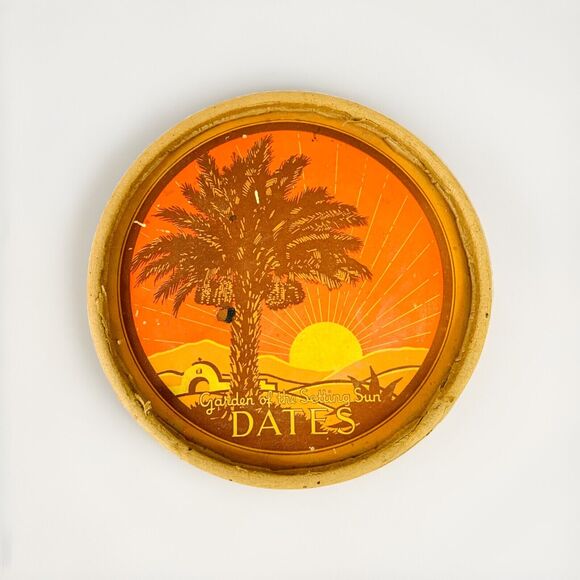 Vtg GARDEN OF THE SETTING SUN DATES Container Advertising Box Mecca CA Palm Tree - Picture 3 of 9
